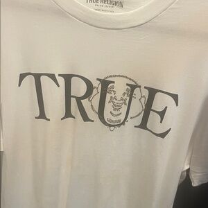 True Religion White Tee with Bold Graphic